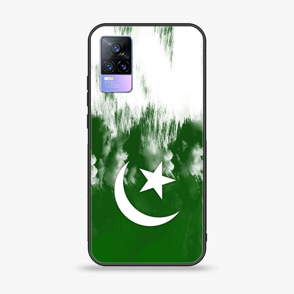 Vivo V21e/ Y73  - Pakistani Flag Design 9- Premium Printed Glass soft Bumper shock Proof Case CS-14511