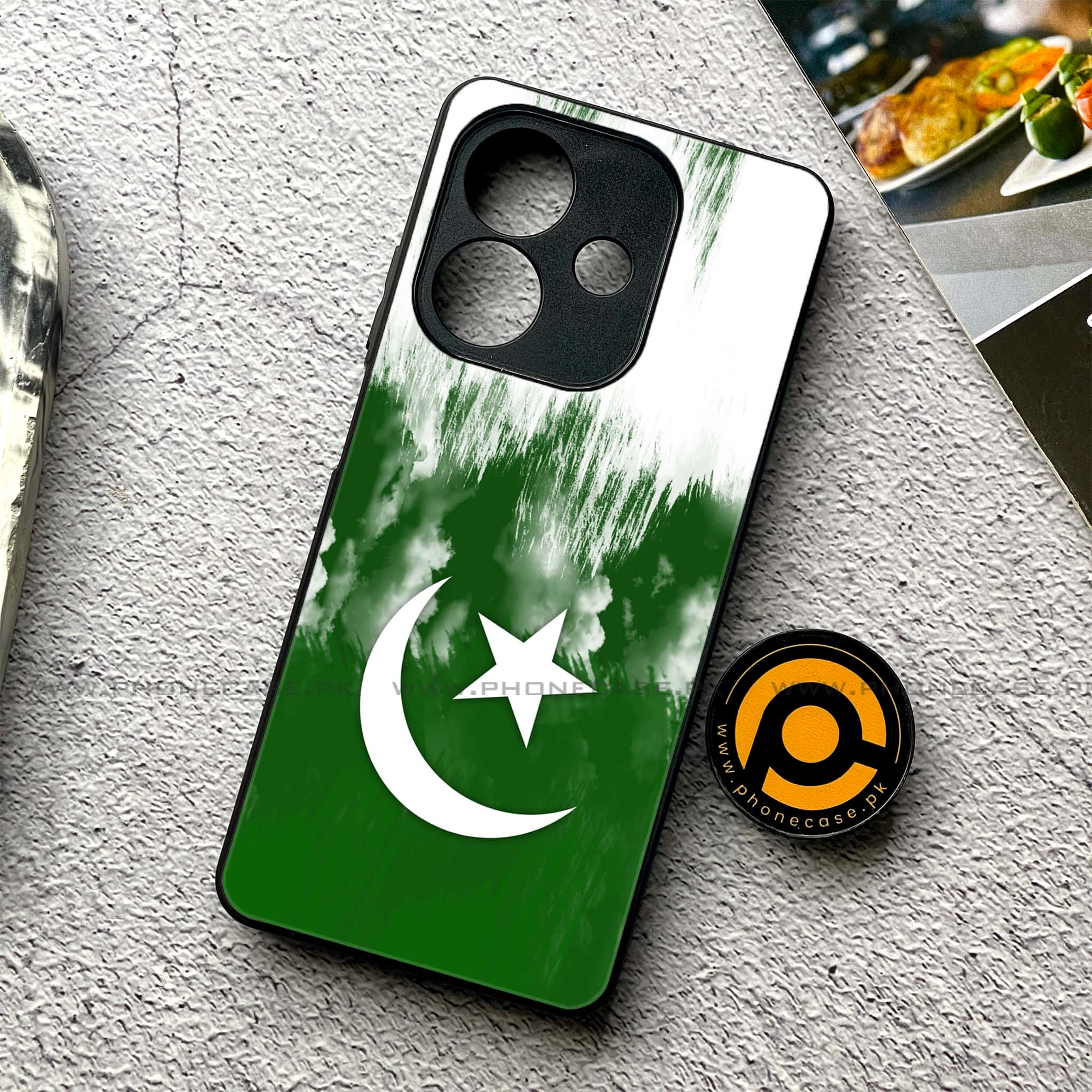 Oppo A3 2024 - Pakistani Flag Series - Premium Printed Glass soft Bumper shock Proof Case