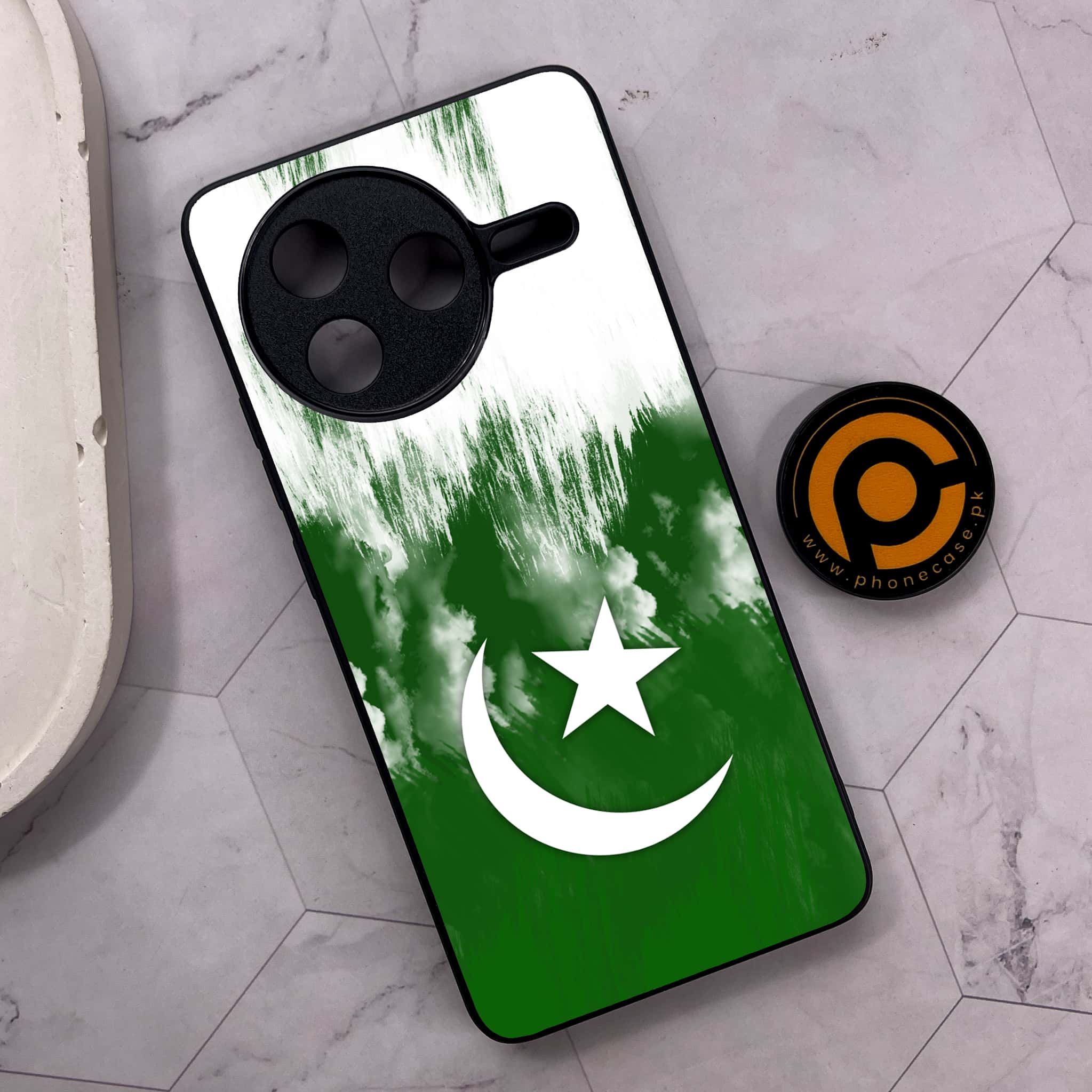 Xiaomi Poco F7 Pro 5G - Pakistani Flag Series - Premium Metal Printed soft Bumper shock Proof Case