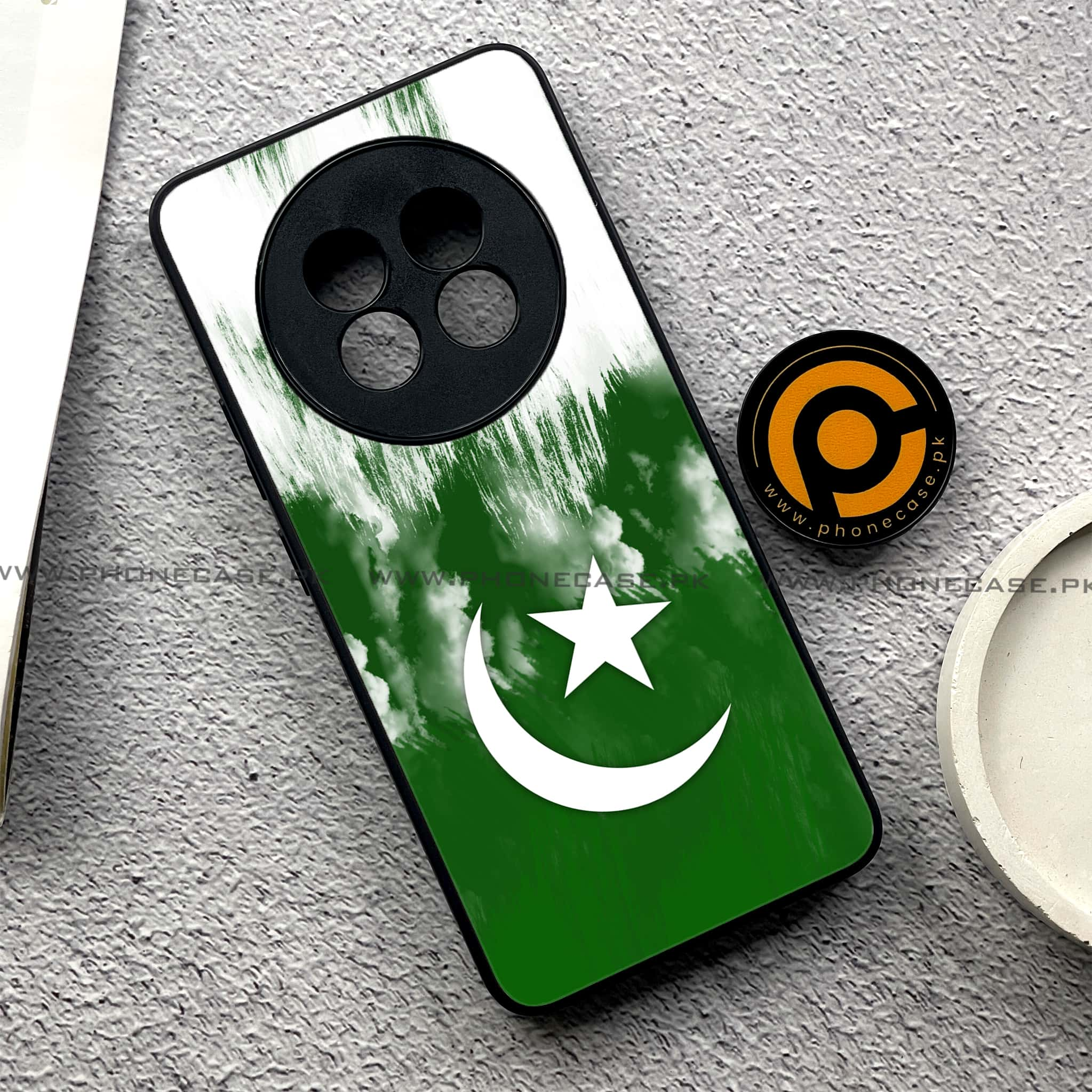 Realme 13 Plus - Pakistani Flag Series - Premium Printed Glass soft Bumper shock Proof Case