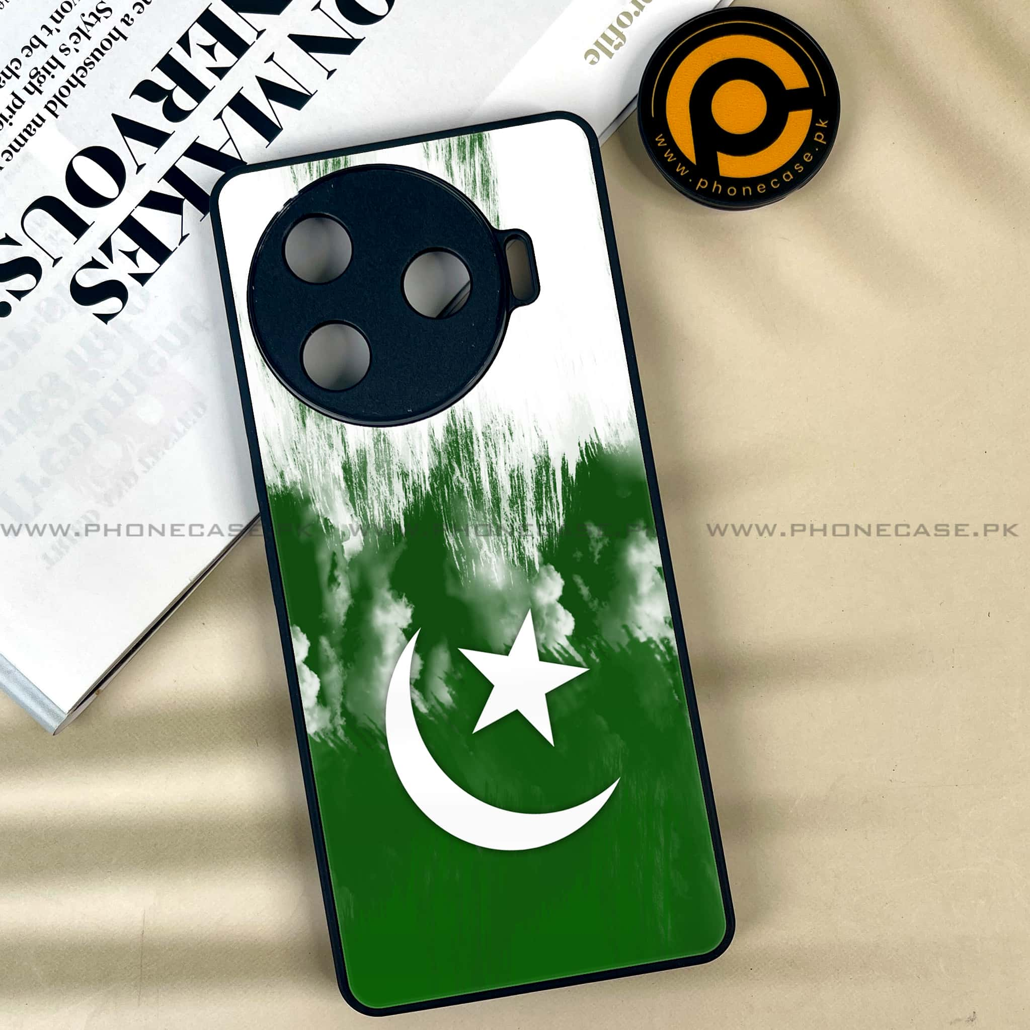 Tecno Camon 30 Pro - Pakistani Flag Series - Premium Printed Glass soft Bumper shock Proof Case