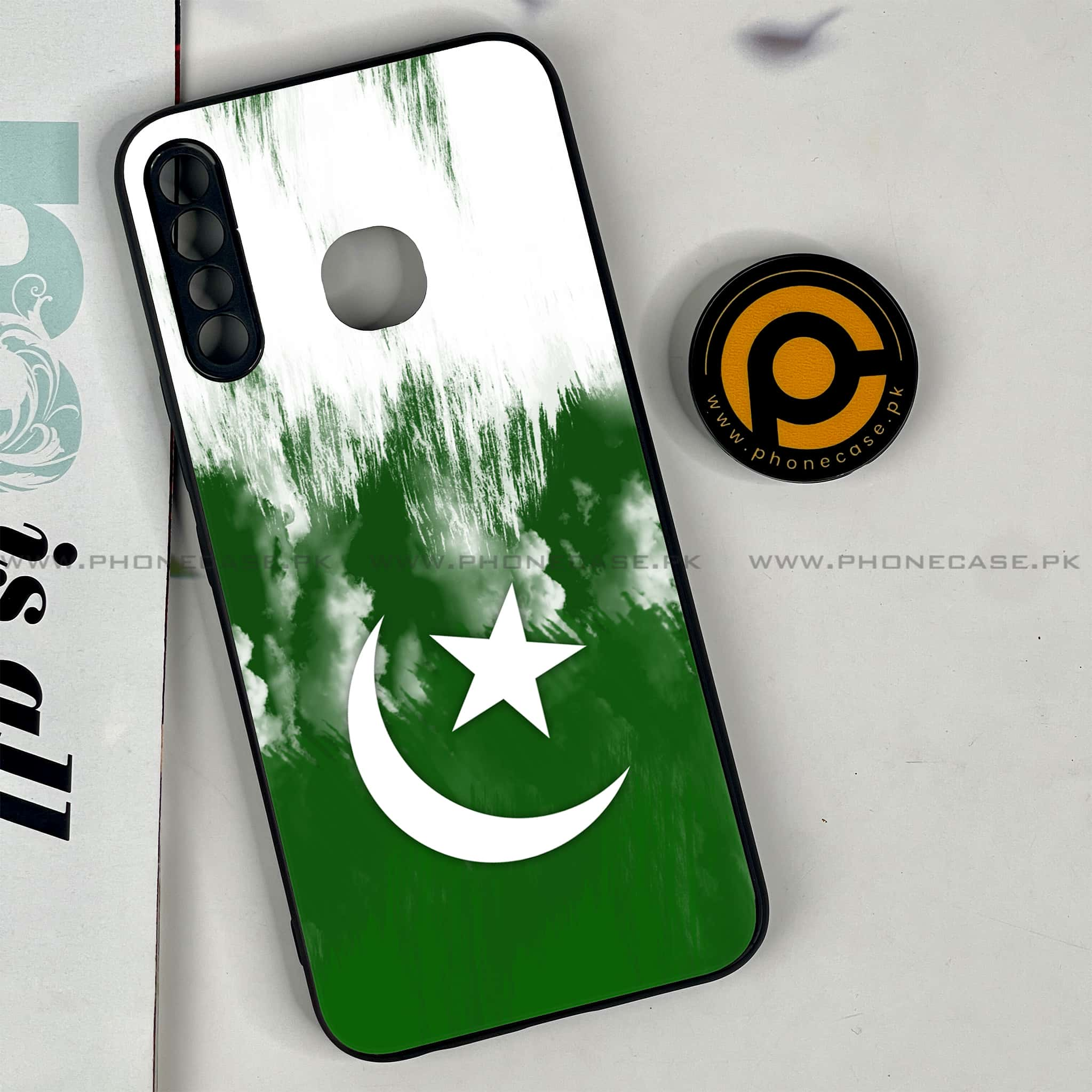 Infinix Hot 8 Lite - Pakistani Flag Series - Premium Printed Glass soft Bumper shock Proof Case