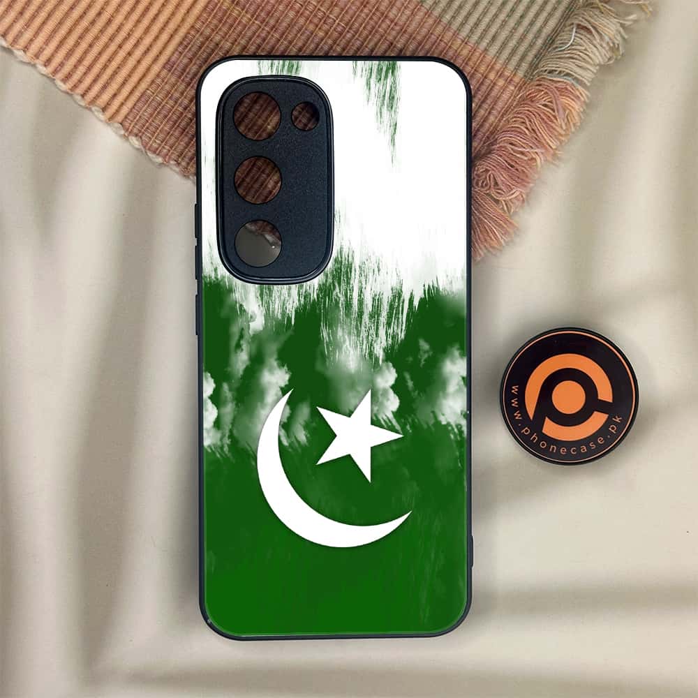 Tecno Spark 40 Pro Plus - Pakistani Flag Series - Premium Metal Printed soft Bumper shock Proof Case