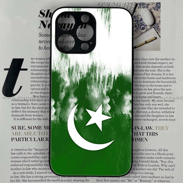 iPhone 16 Pro Max - Pakistani Flag Design 9  - Premium Printed Metal soft Bumper shock Proof Case CS-36243