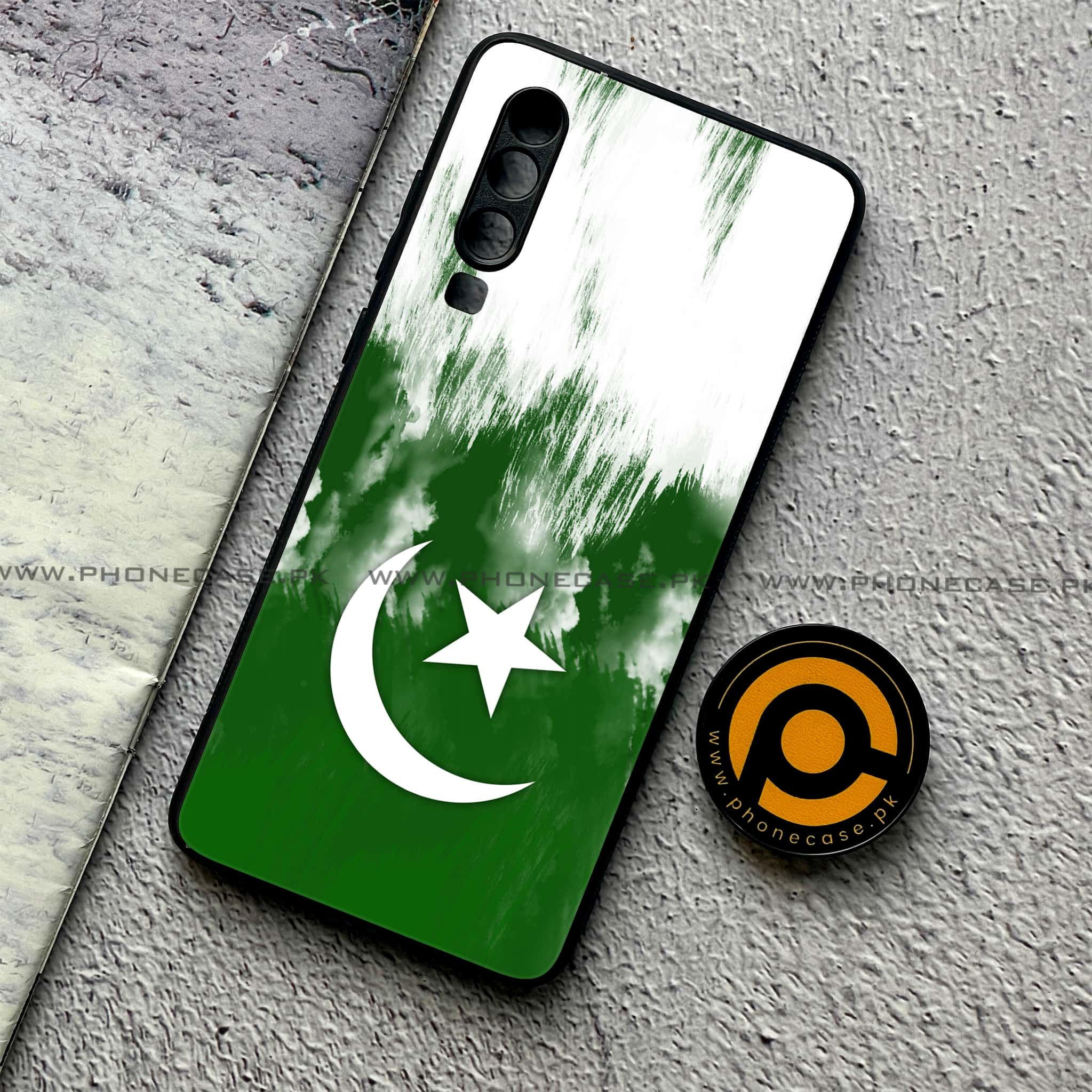 Huawei P30 - Pakistani Flag Series - Premium Printed Glass soft Bumper shock Proof Case