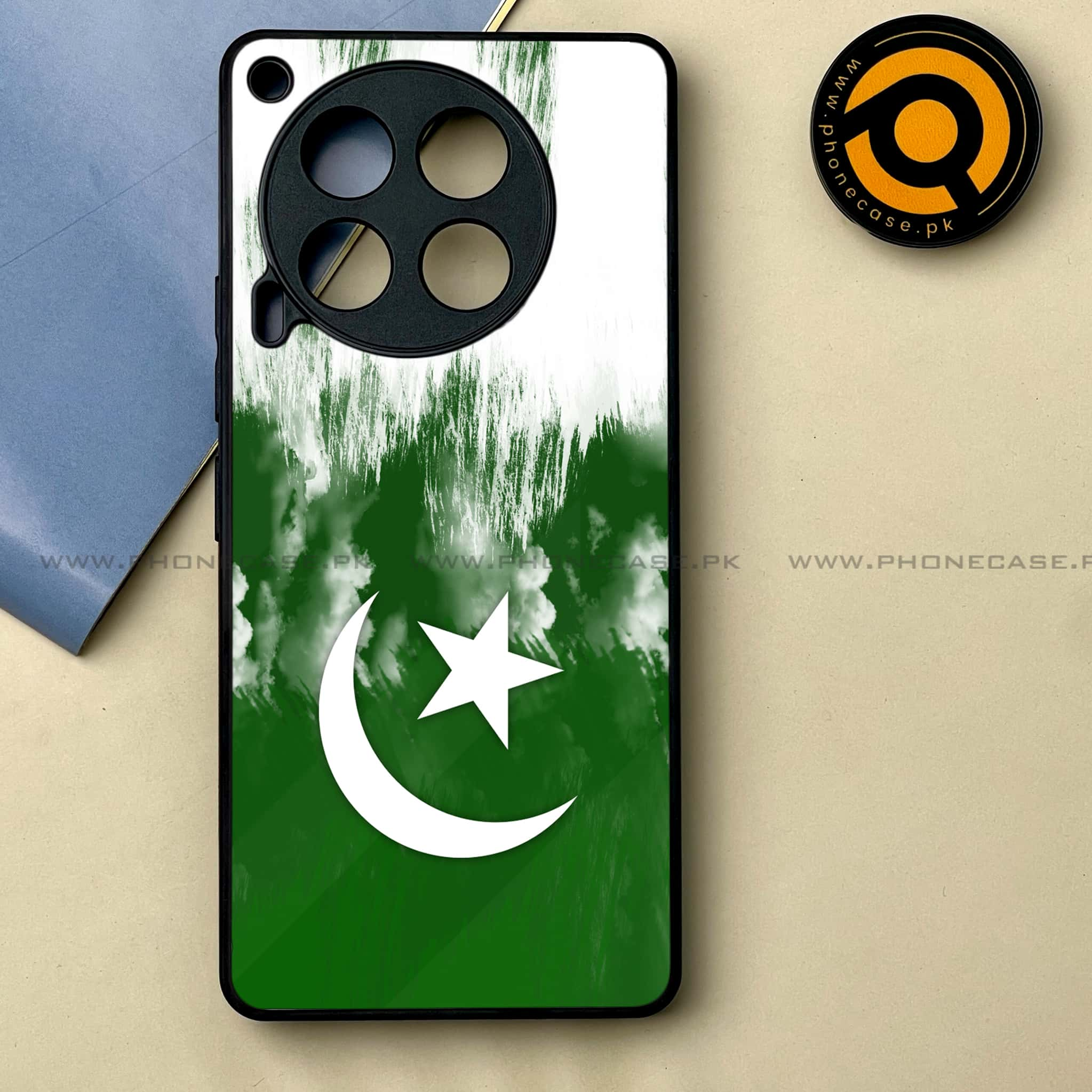 Tecno Camon 30 - Pakistani Flag Series -  Premium Printed Metal soft Bumper shock Proof Case