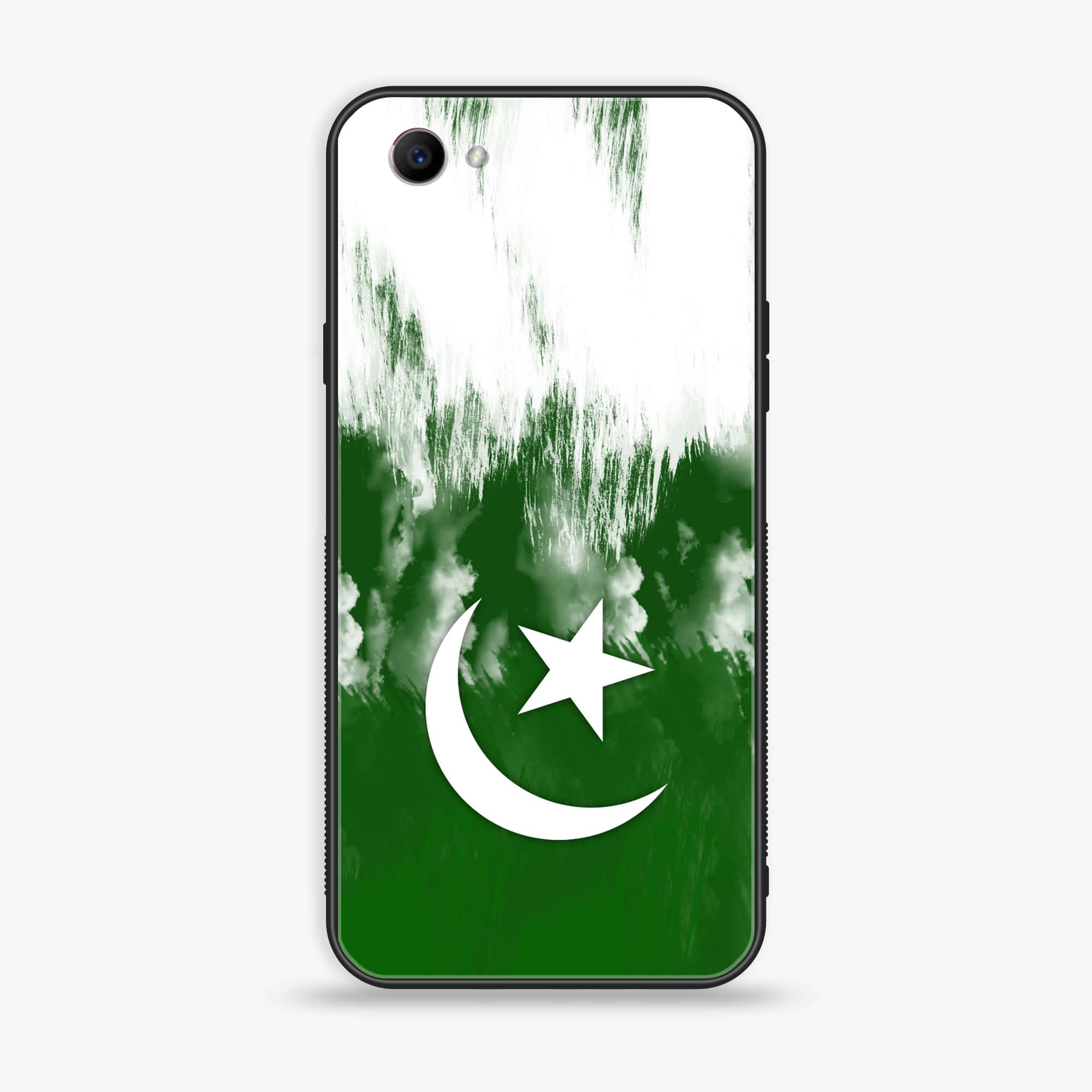 Oppo F7 Youth - Pakistani Flag Series - Premium Printed Glass soft Bumper shock Proof Case