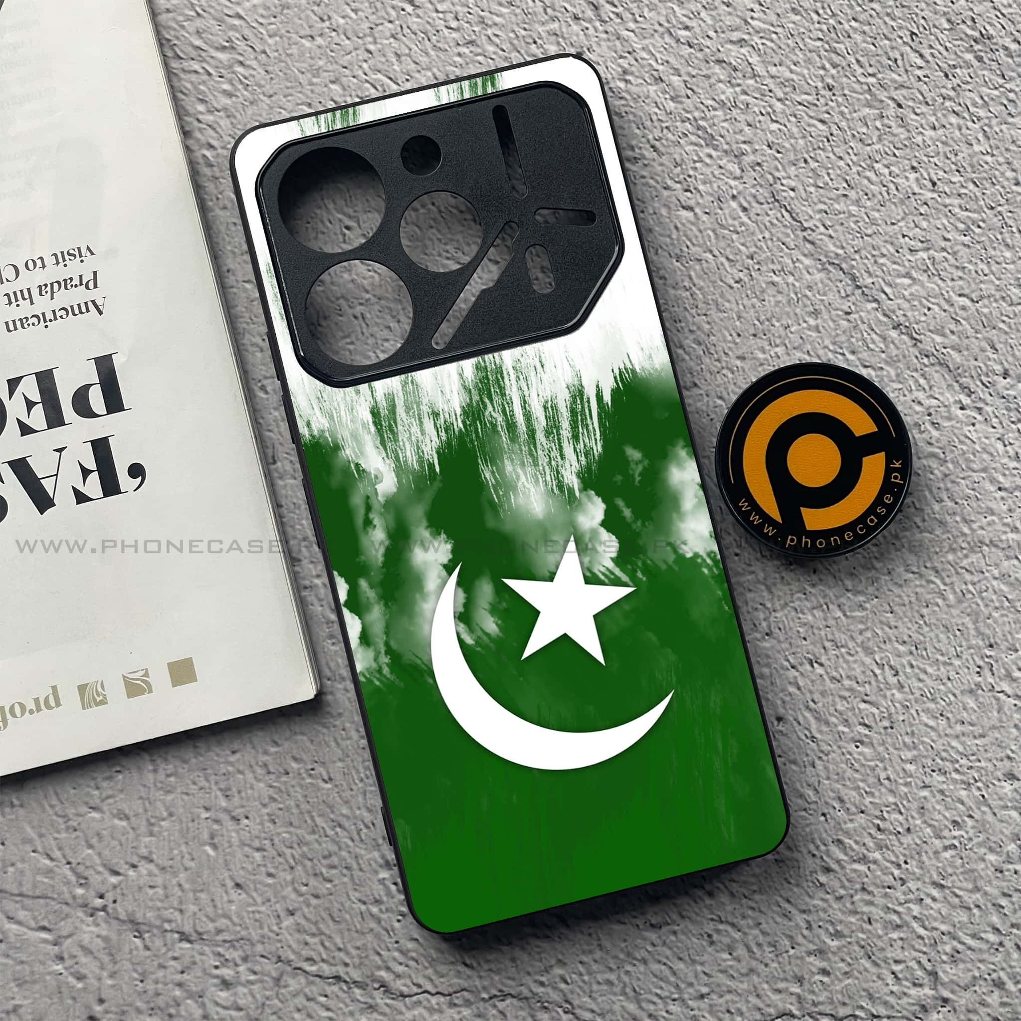 Tecno Pova 6 - Pakistani Flag Series - Premium Printed Glass soft Bumper shock Proof Case