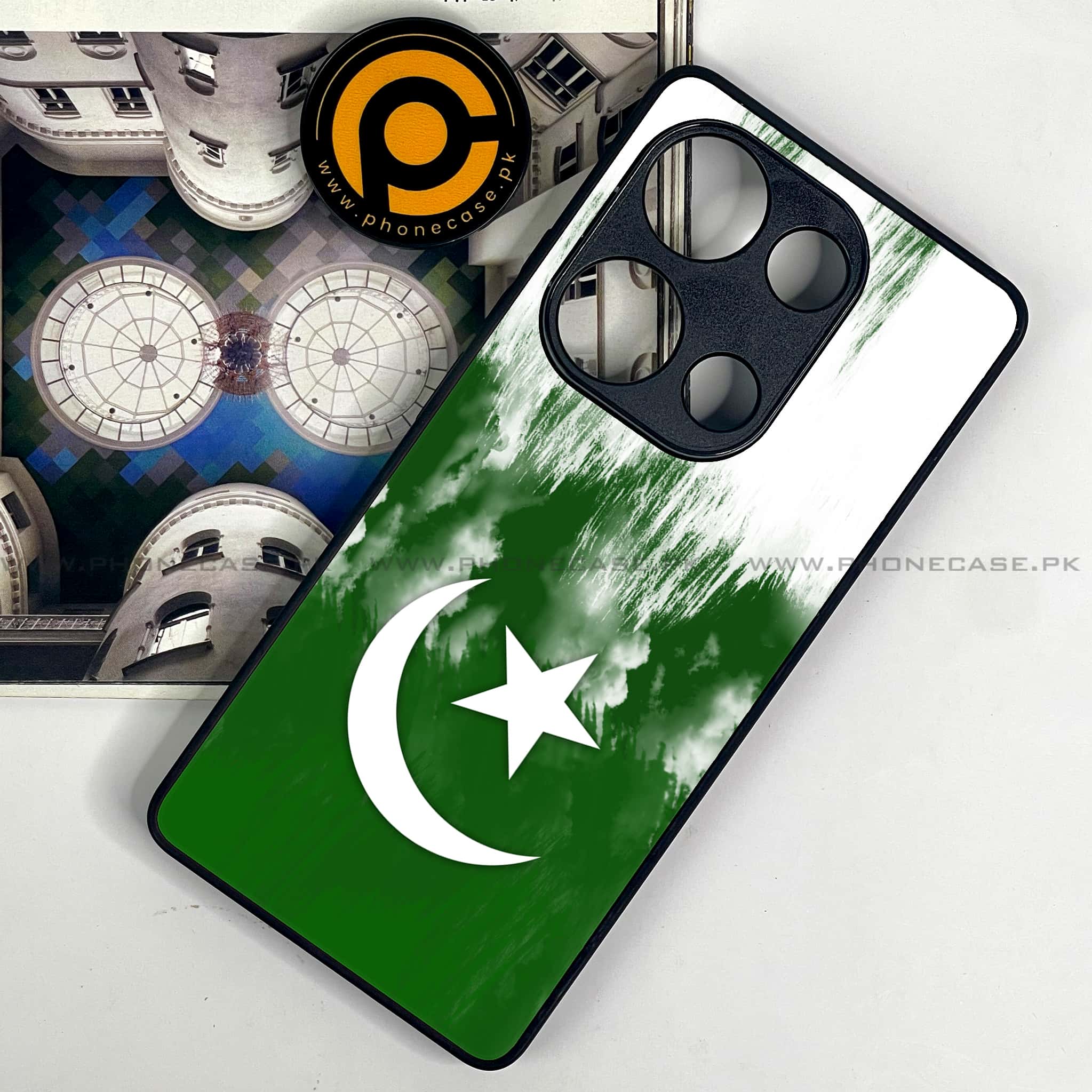 Redmi Note 13 Pro 4G - Pakistani Flag Series - Premium Metal Printed soft Bumper shock Proof Case