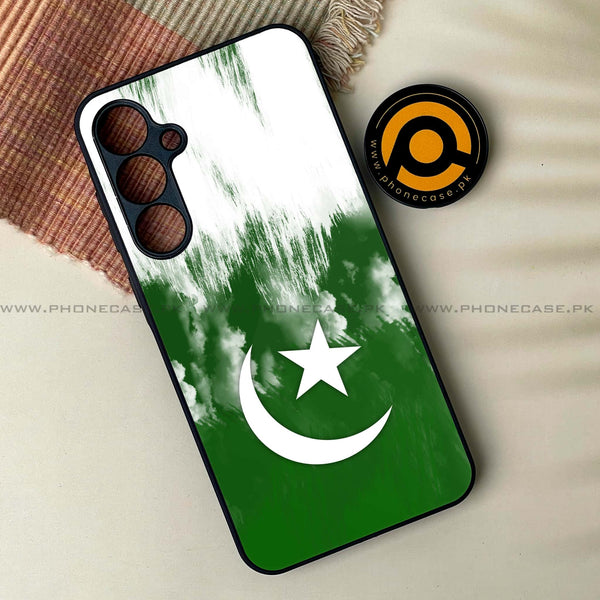 Galaxy A55 5G - Pakistani Flag Design 9 -  Premium Metal Printed soft Bumper shock Proof Case  CS-38258