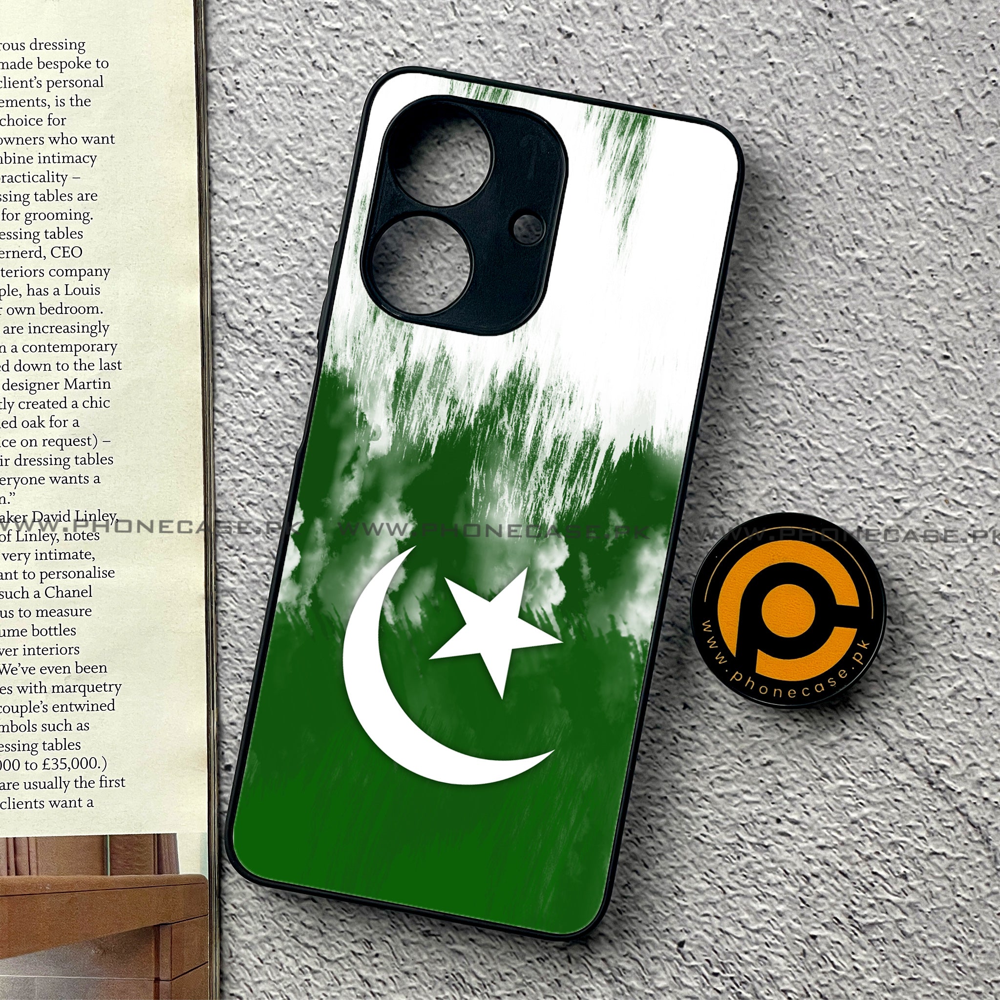 Realme Note 60 - Pakistani Flag Series - Premium Printed Glass soft Bumper shock Proof Case