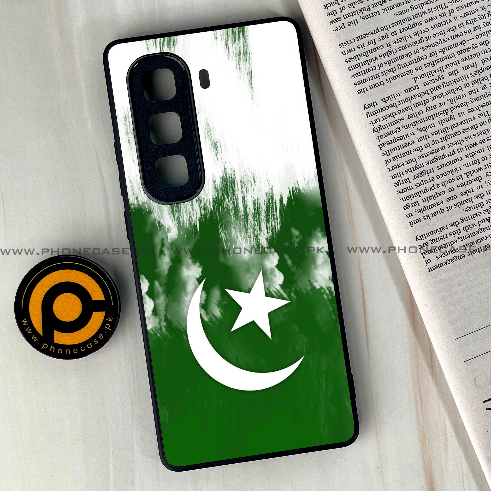 Infinix Hot 50 Pro Plus - Pakistani Flag Series - Premium Printed Glass soft Bumper shock Proof Case