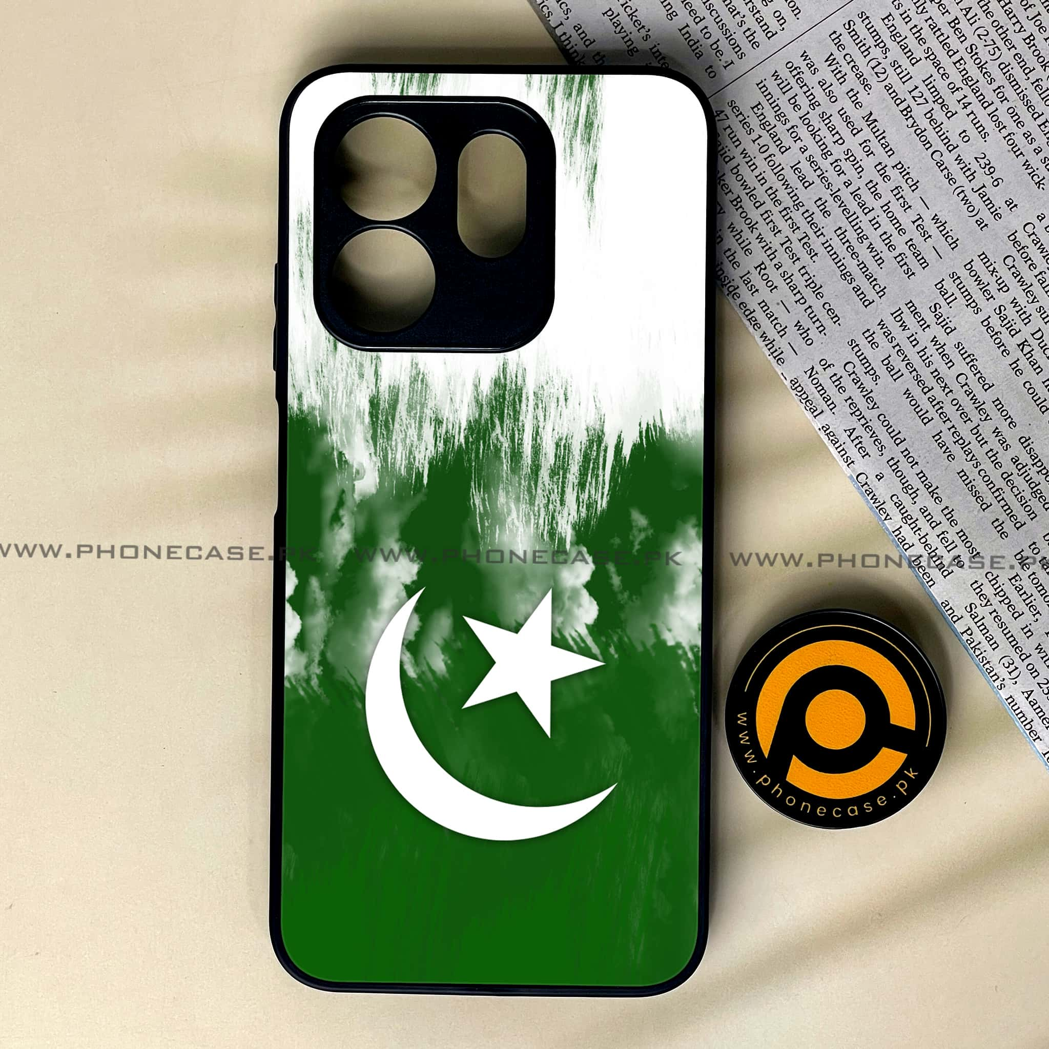 Infinix Hot 50i - Pakistani Flag Series - Premium Printed Glass soft Bumper shock Proof Case