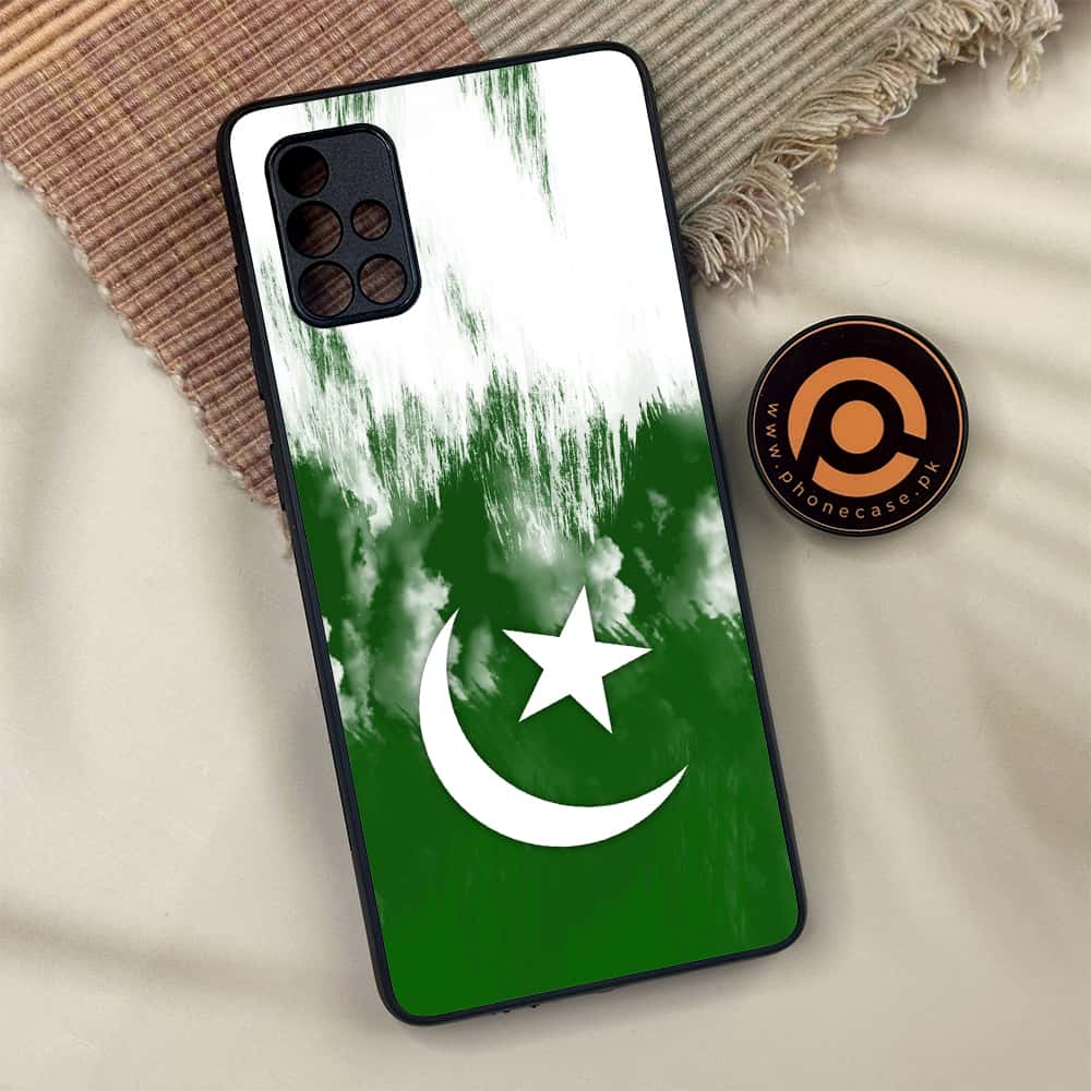 Samsung Galaxy A71 - Pakistani Flag Series - Premium Metal Printed soft Bumper shock Proof Case