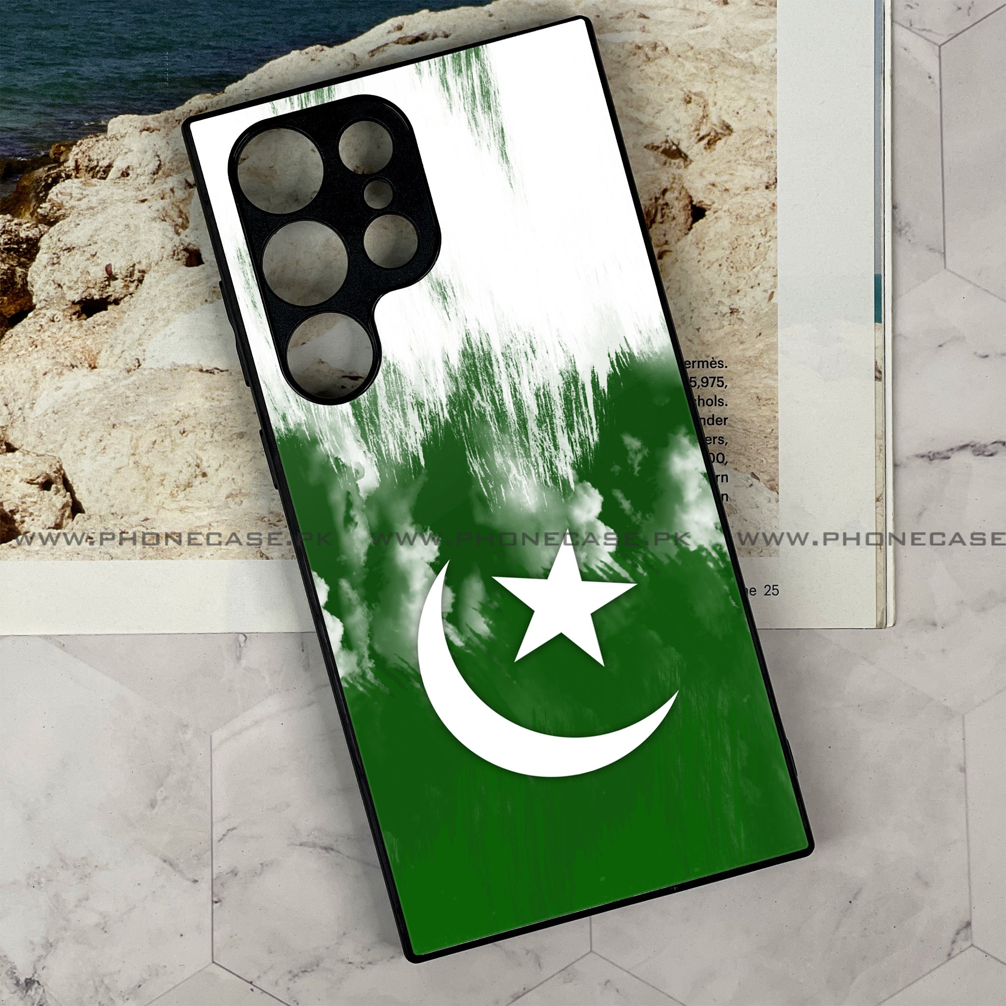 Samsung Galaxy S23 Ultra - Pakistani Flag Series - Premium Printed Glass soft Bumper shock Proof Case