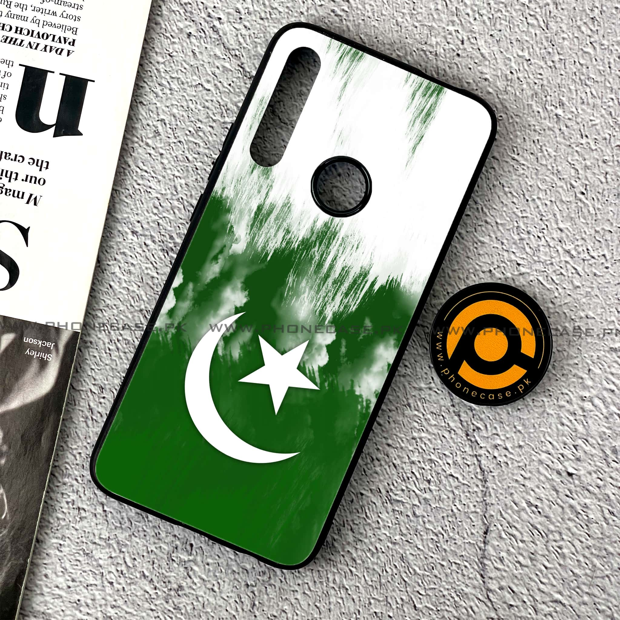 Huawei Y9 Prime (2019) - Pakistani Flag Series - Premium Printed Glass soft Bumper shock Proof Case