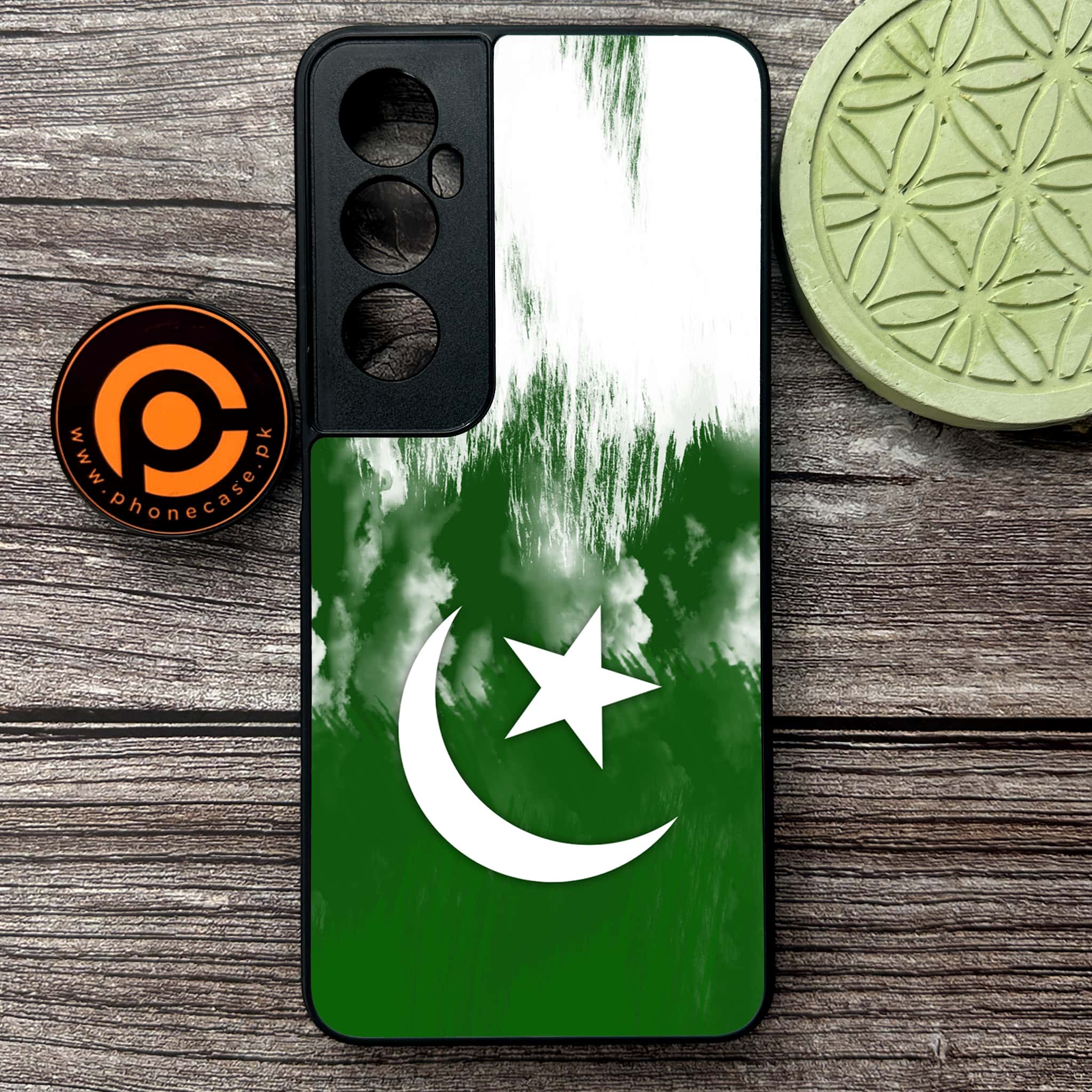 Realme C65  - Pakistani Flag Series - Premium Metal Printed soft Bumper shock Proof Case