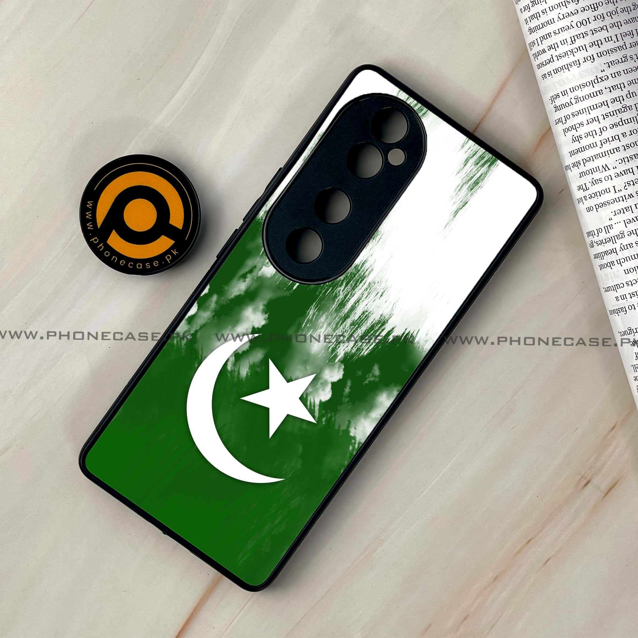 Vivo V40 - Pakistani Flag Series - Premium Printed Glass soft Bumper shock Proof Case