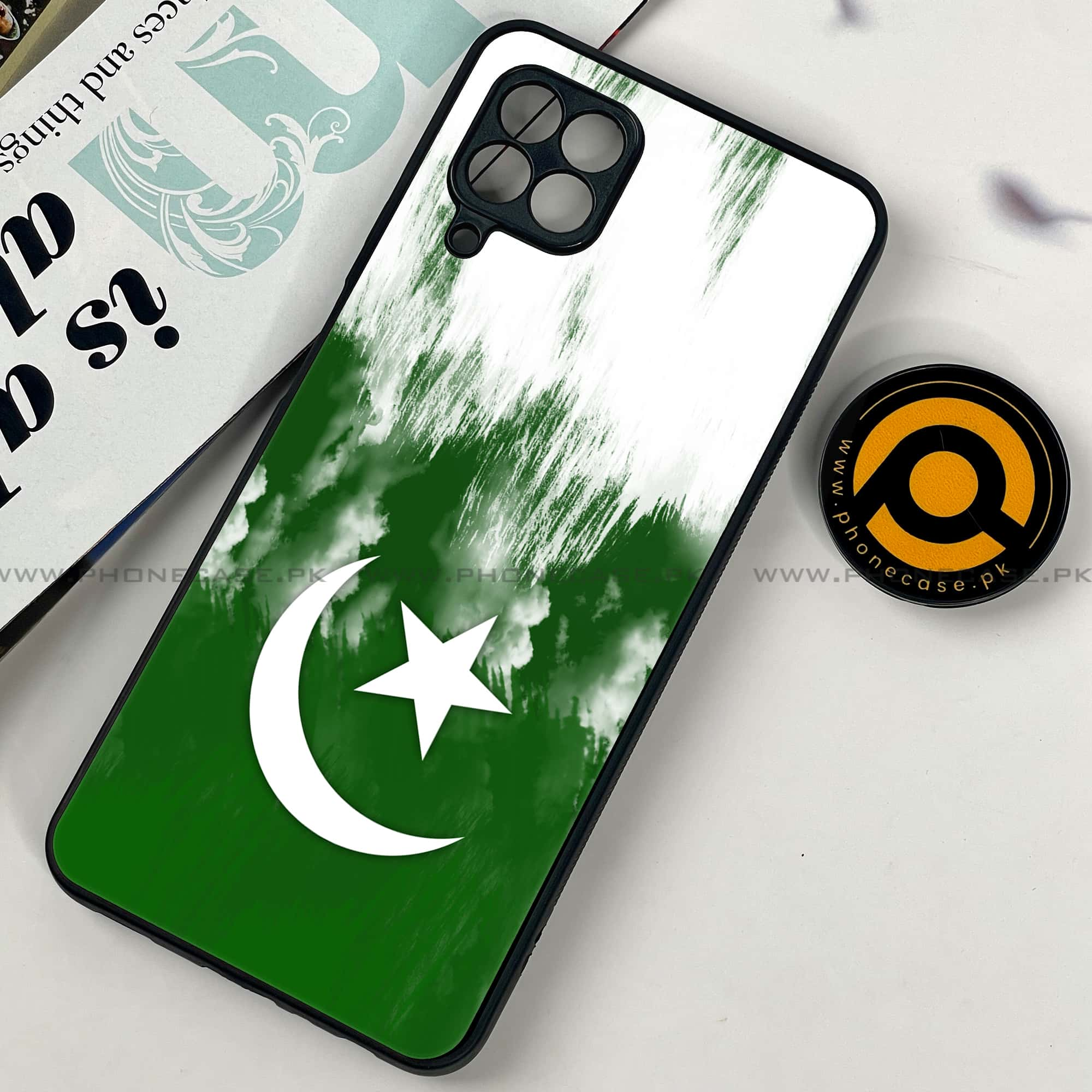 Samsung Galaxy A22 - Pakistani Flag Series - Premium Printed Glass soft Bumper shock Proof Case