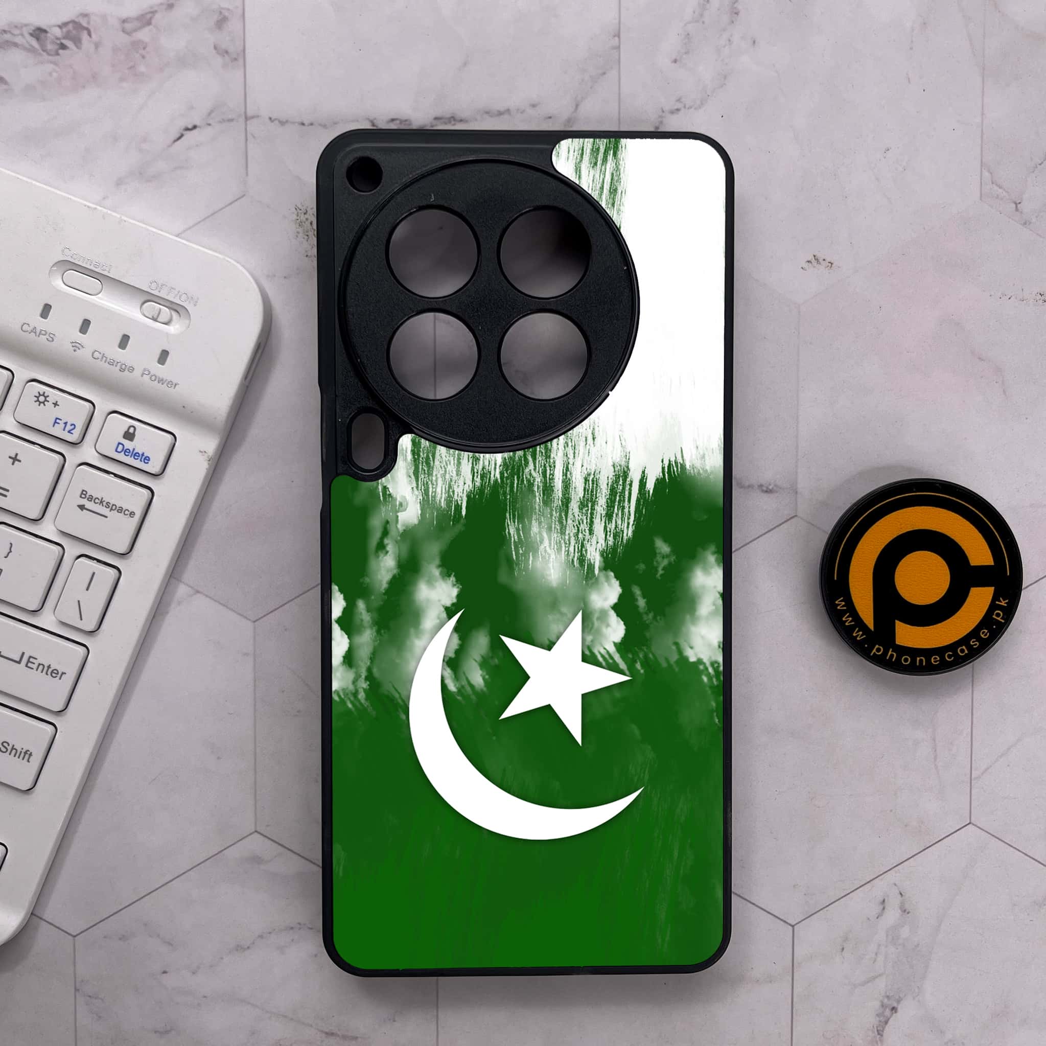 Tecno Camon 30 Premier - Pakistani Flag Series - Premium Metal Printed soft Bumper shock Proof Case