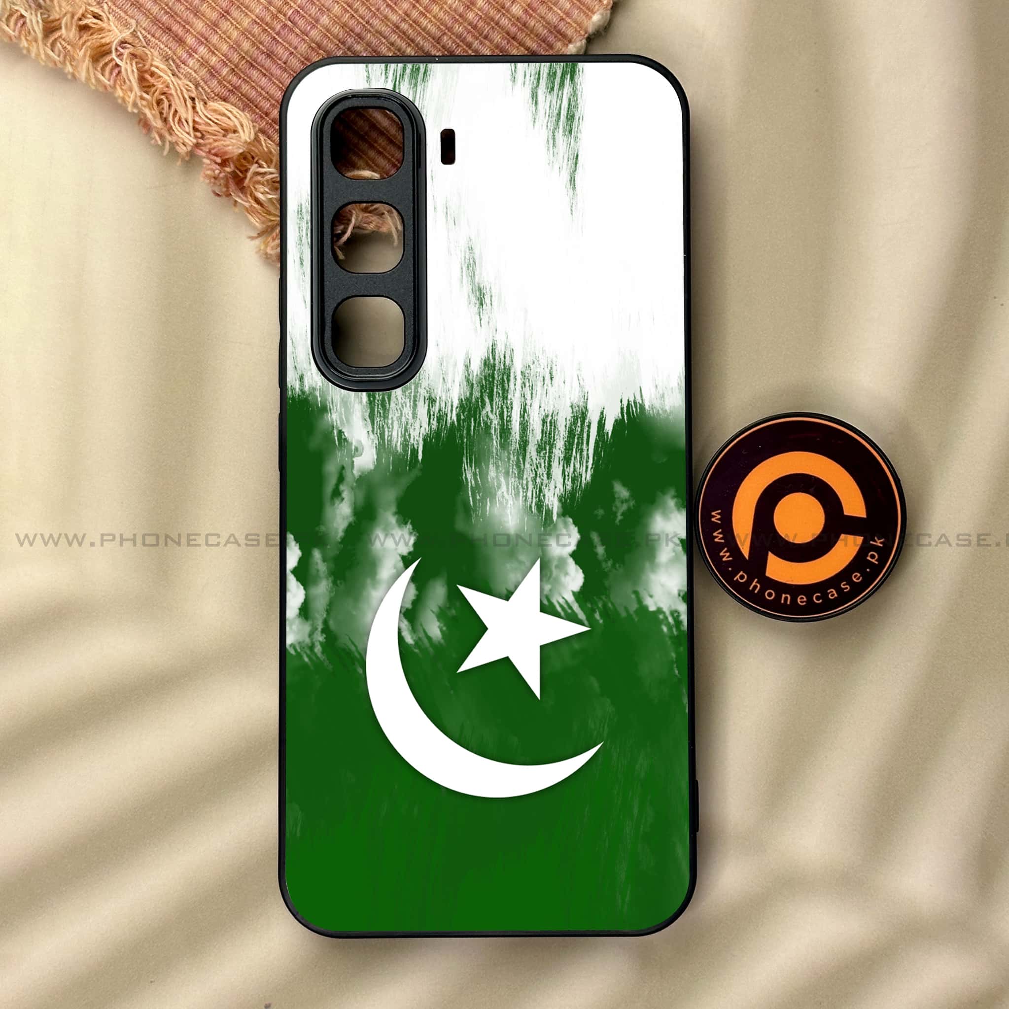 Infinix Hot 60 Pro - Pakistani Flag Series - Premium Metal Printed soft Bumper shock Proof Case
