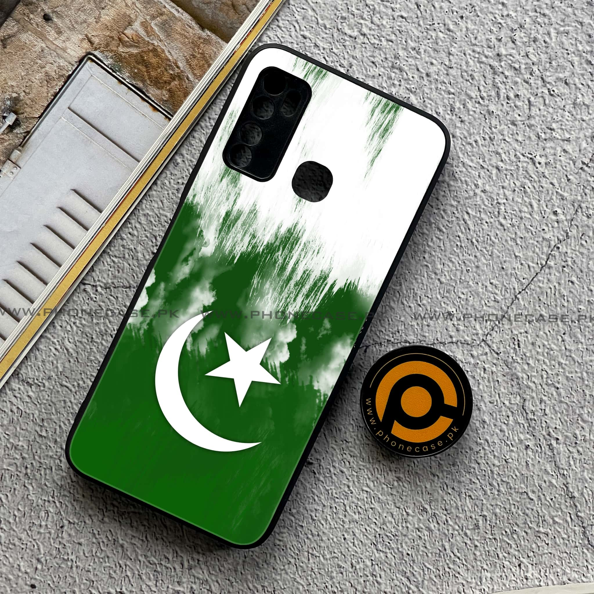 Infinix Note 7 Lite - Pakistani Flag Series - Premium Printed Metal soft Bumper shock Proof Case