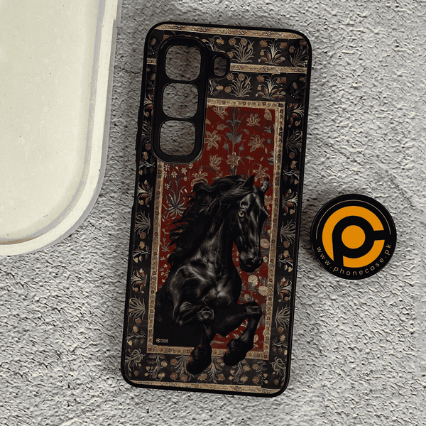Infinix Hot 50 Pro - Persian Calligraphy Art 26 - Royal Black Horse - Premium Phone Case