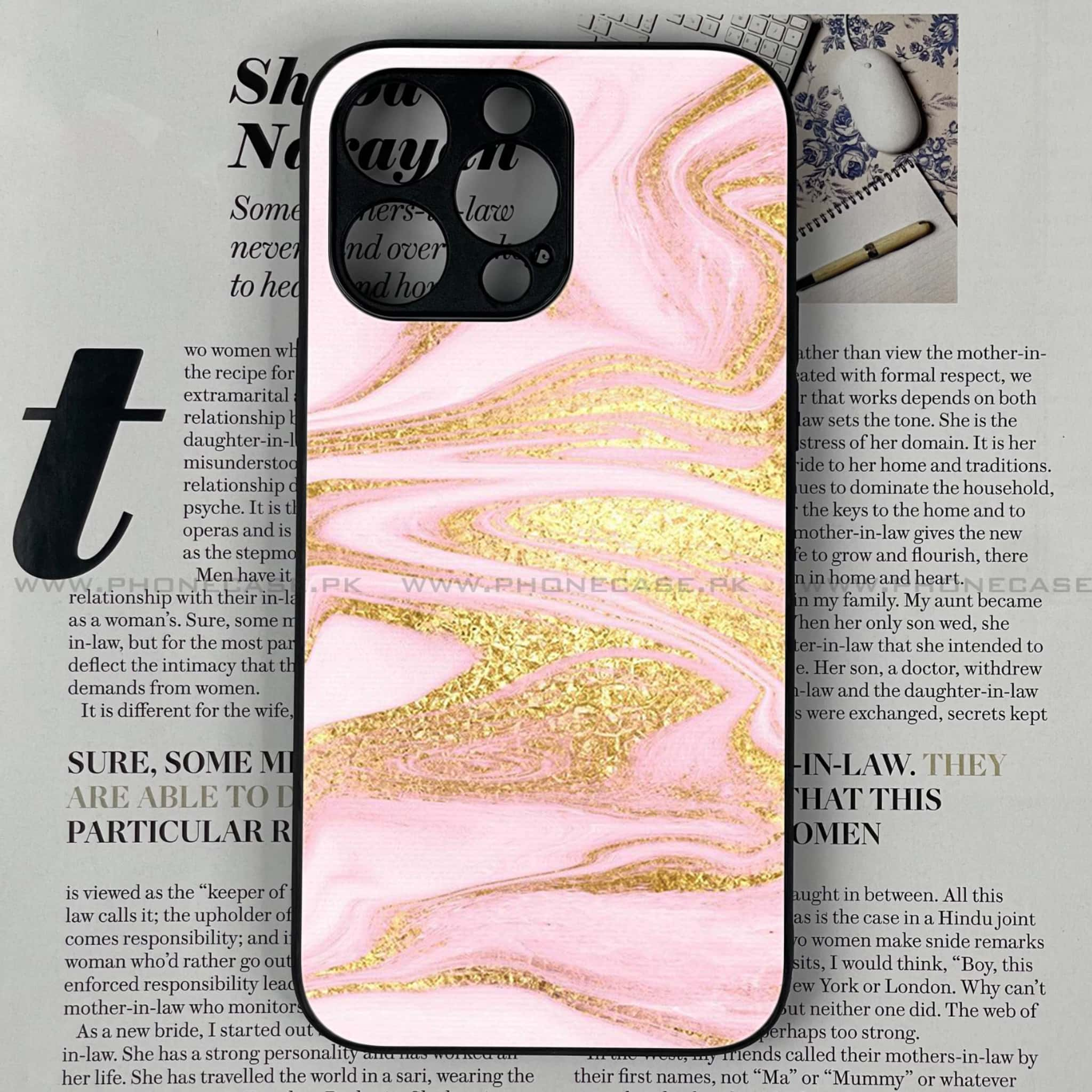 iPhone 11 Pro Max - Pink Marble Series - Premium Printed Glass soft Bumper shock Proof Case