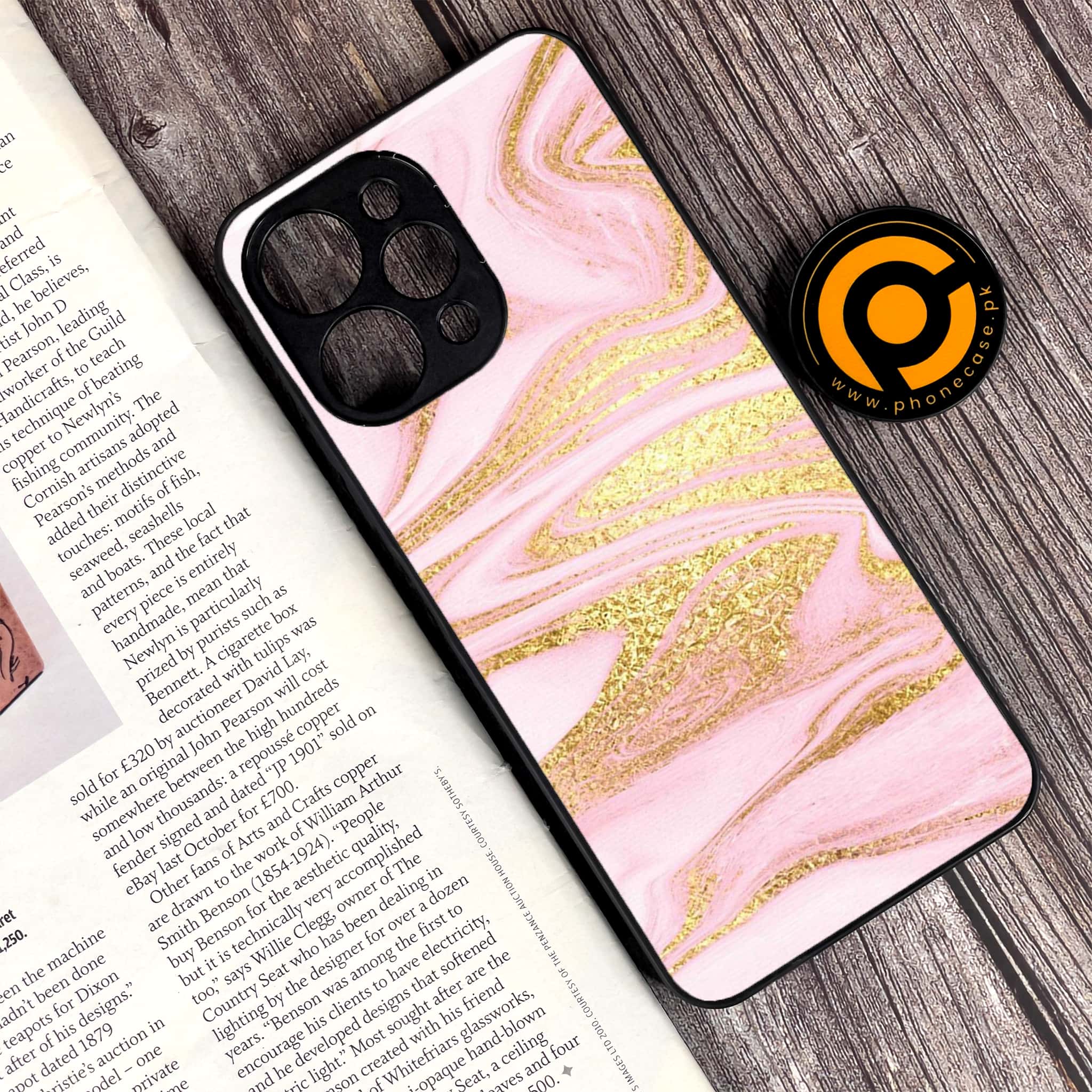 Xiaomi Redmi 12 - Pink Marble Series - Premium Printed Glass soft Bumper shock Proof Case