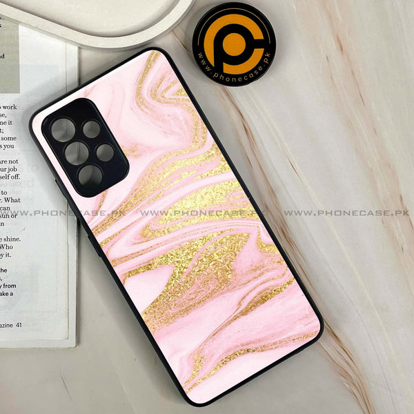 Galaxy A32 - Pink Marble Design 10 - Premium Printed Glass soft Bumper shock Proof Case CS-28130