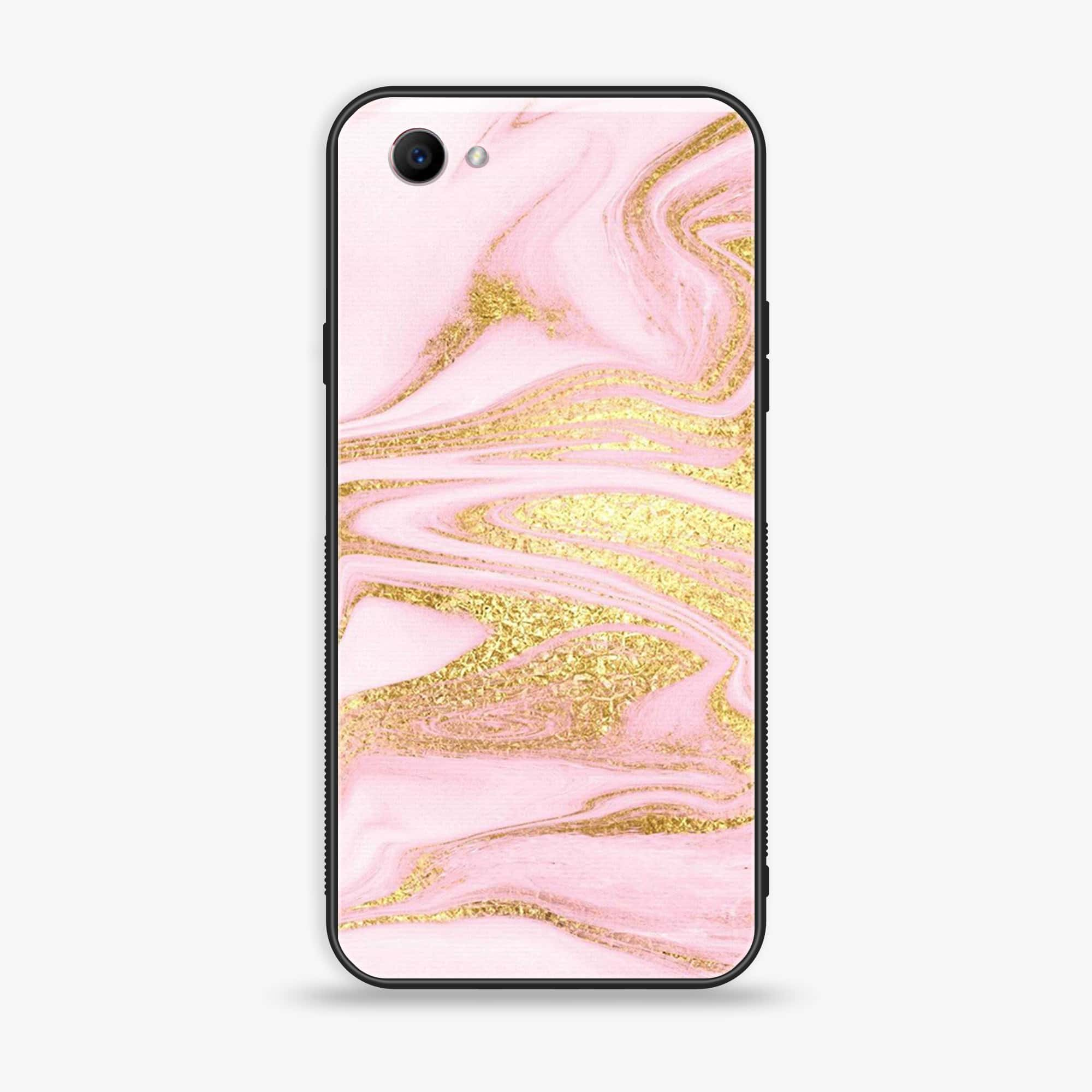 Oppo F7 Youth - Pink Marble Series - Premium Printed Glass soft Bumper shock Proof Case