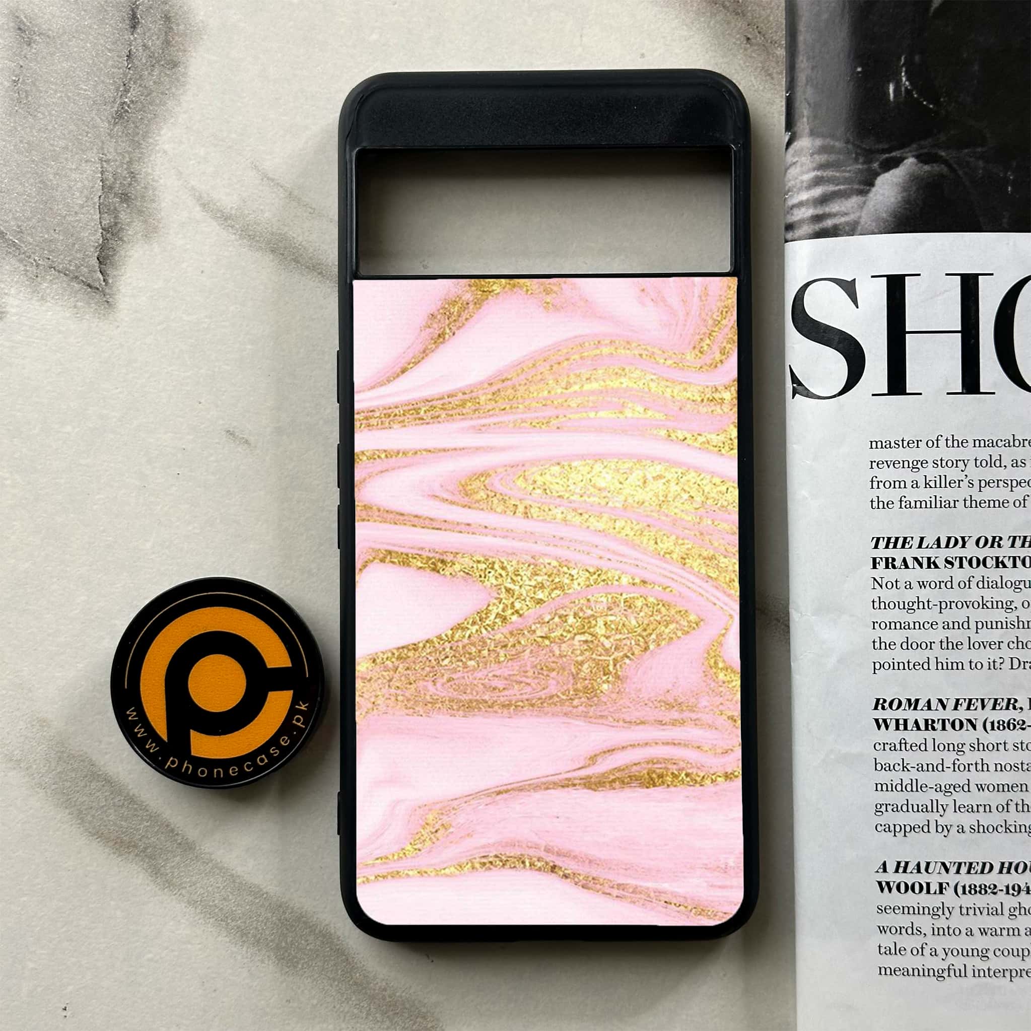 Google Pixel 8a - Pink Marble Series - Premium Printed soft Bumper Shock Proof Case