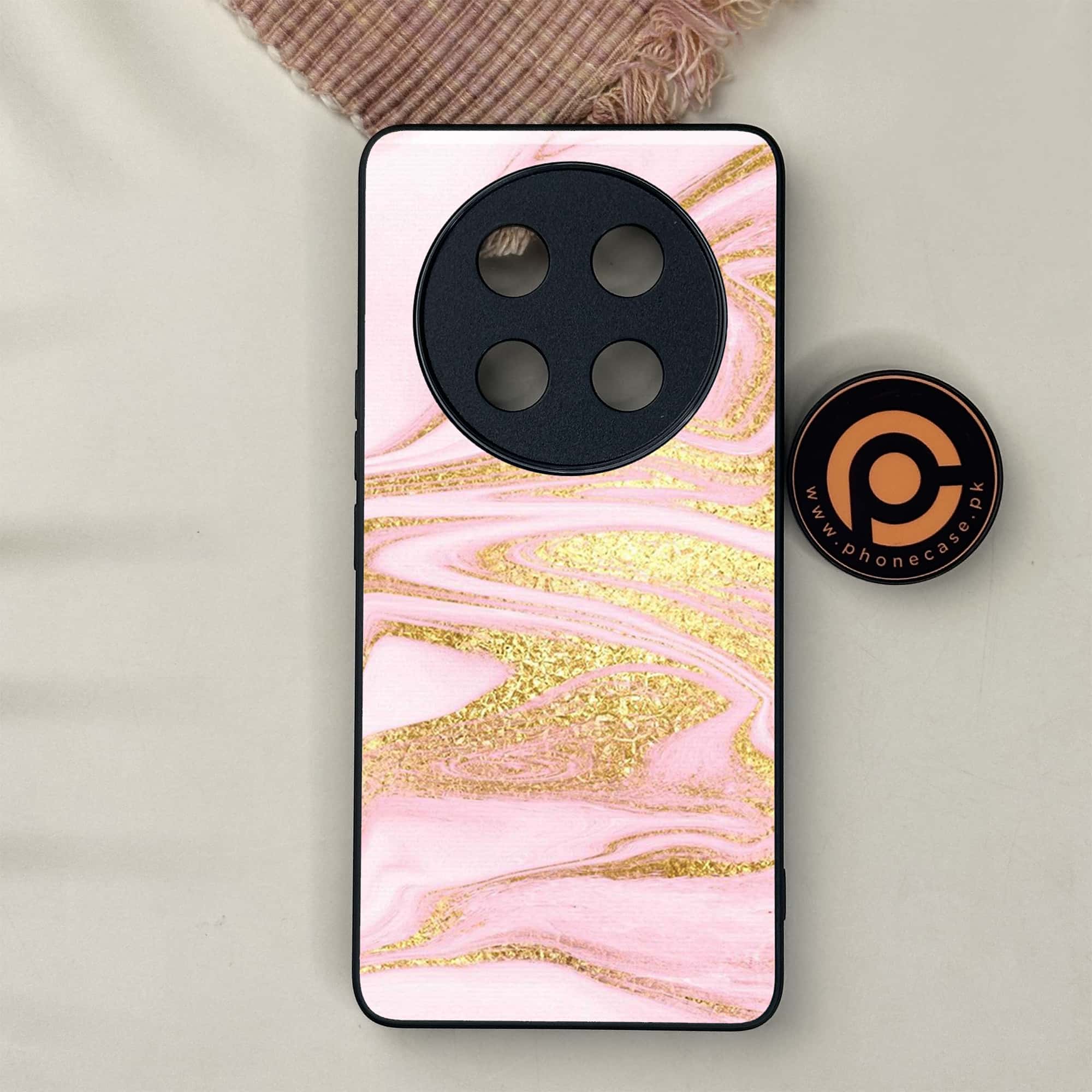 Honor X9c 5G - Pink Marble Series - Premium Metal Printed soft Bumper shock Proof Case