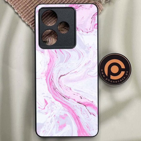 Realme GT 7 - Pink Marble Series - Premium Metal Printed soft Bumper shock Proof Case