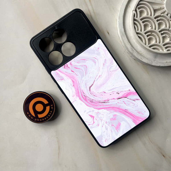 Xiaomi Poco F6 Pro - Pink Marble Series - Premium Metal Printed soft Bumper shock Proof Case