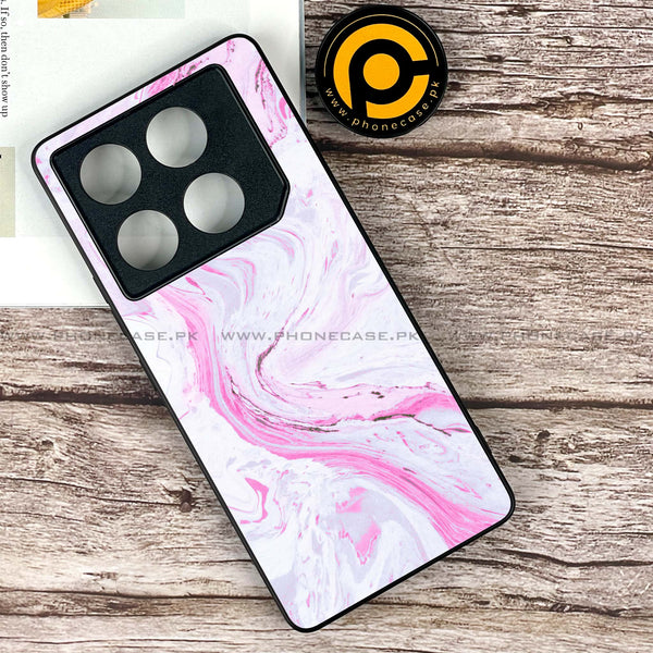 Infinix GT 20 Pro - Pink Marble Series - Premium Printed Glass soft Bumper shock Proof Case