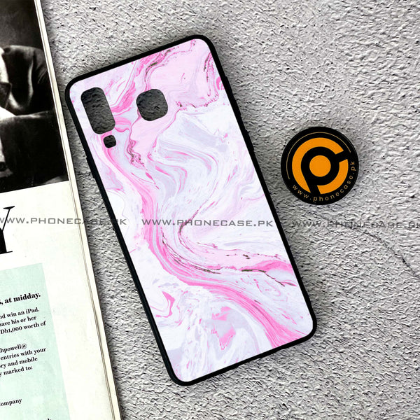 Samsung Galaxy A8 Star(A9 Star) - Pink Marble Series - Premium Printed Glass soft Bumper shock Proof Case