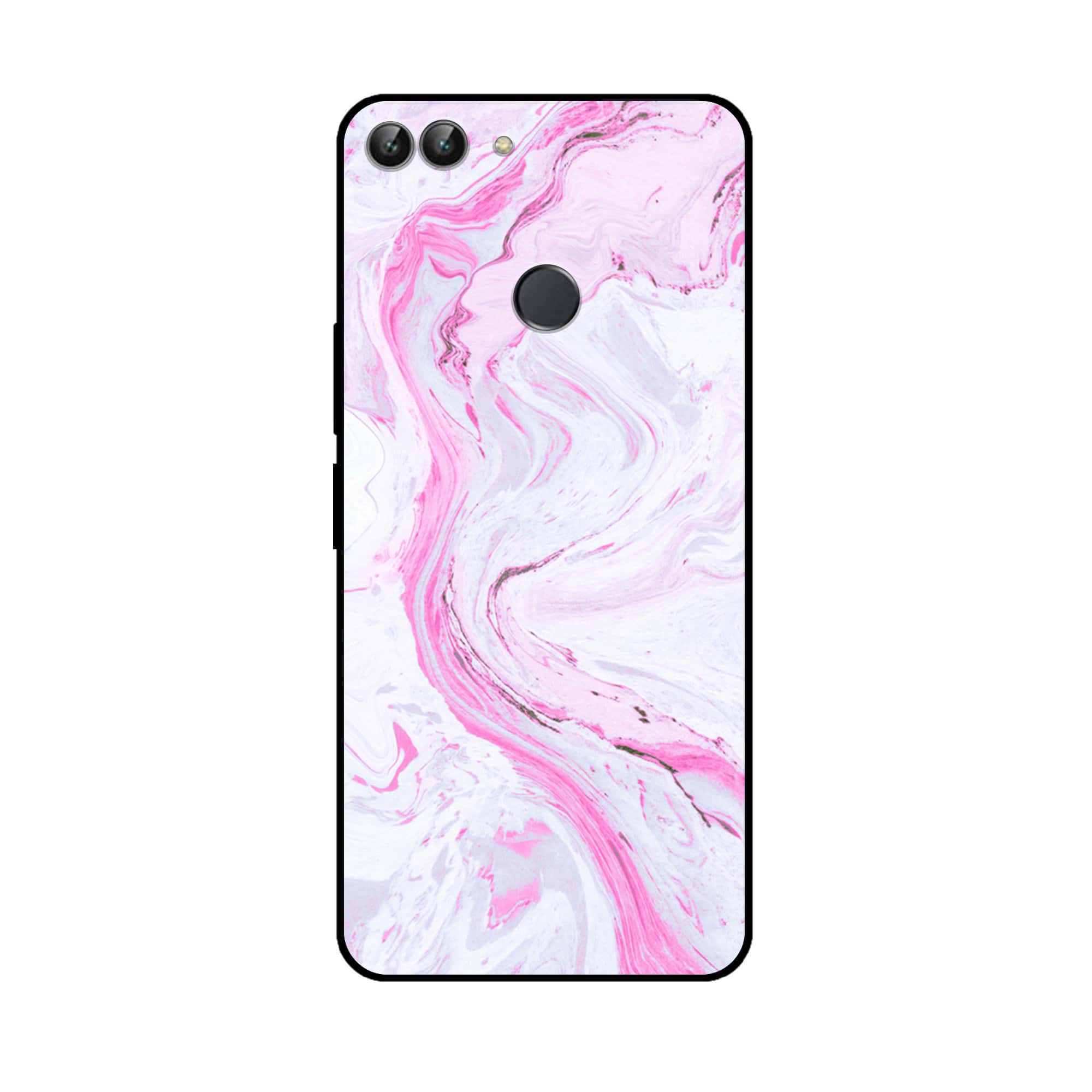 Huawei P Smart - Pink Marble Series - Premium Printed Glass soft Bumper shock Proof Case