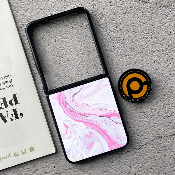 Xiaomi Mix Flip - Pink Marble Series - Premium Metal  Printed soft Bumper shock Proof Case