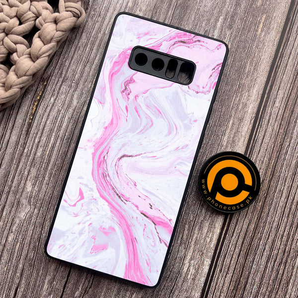 Samsung Galaxy Note 8 - Pink Marble Series - Premium Metal Printed soft Bumper shock Proof Case