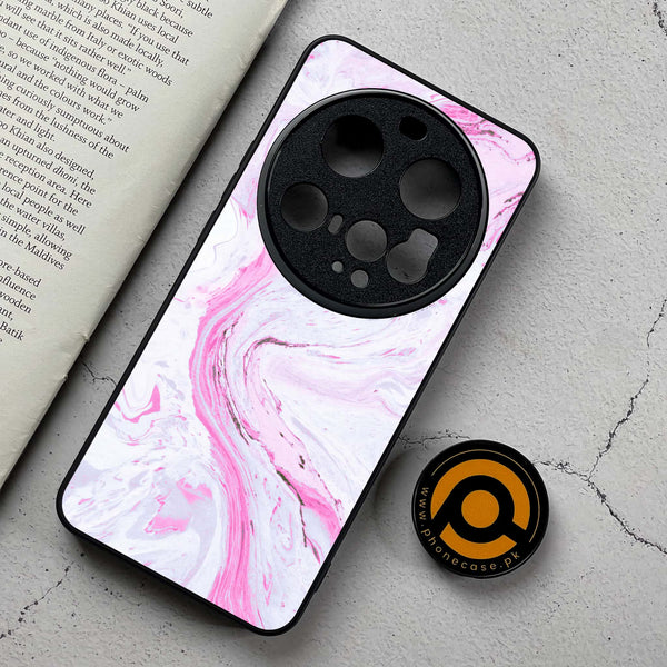 Xiaomi 15 Ultra - Pink Marble Series - Premium Metal Printed Soft Bumper Shockproof Case