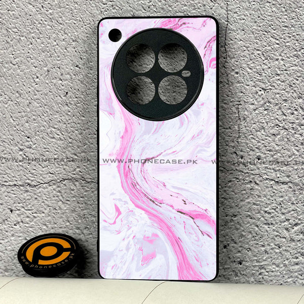 Infinix Zero 40 - Pink Marble Series - Premium Printed Glass soft Bumper shock Proof Case