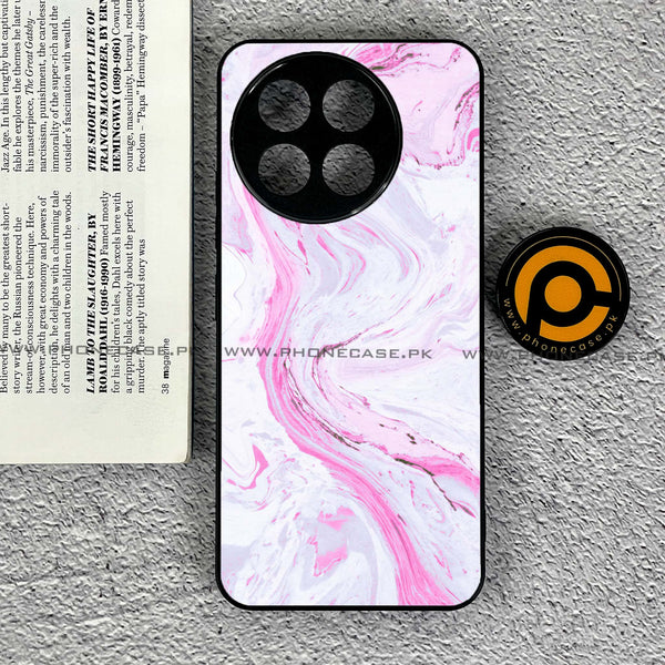 Tecno Spark 30 Pro - Pink Marble Series - Premium Printed Glass soft Bumper shock Proof Case