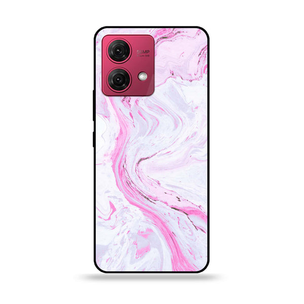 Motorola Moto G84 - Pink Marble Series Design 1  - Premium Printed Glass soft Bumper shock Proof Case  CS-20392