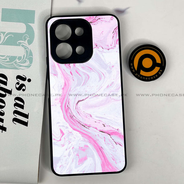 Vivo Y28 - Pink Marble Design 1 - Premium Printed Glass soft Bumper shock Proof Case CS-42597
