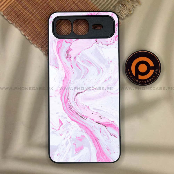 Infinix Smart 10 Plus - Pink Marble Series - Premium Metal Printed soft Bumper shock Proof Case