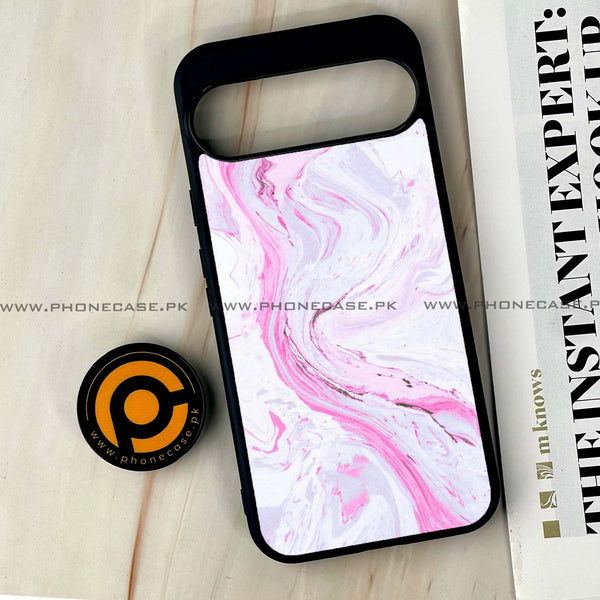 Google Pixel 9 Pro XL - Pink Marble Series - Premium Printed Glass soft Bumper shock Proof Case