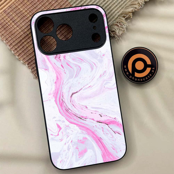 iPhone 17 Pro Max - Pink Marble Series - Premium Metal Printed soft Bumper shock Proof Case