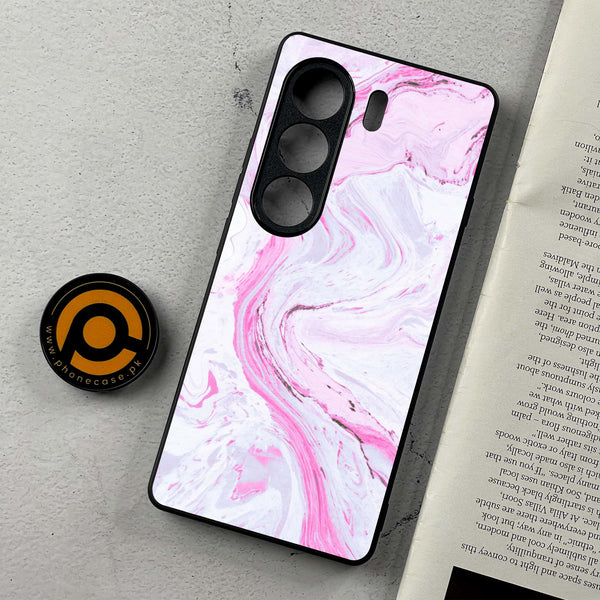 Tecno Camon 40 - Pink Marble Series - Premium Metal Printed Soft Bumper Shockproof Case