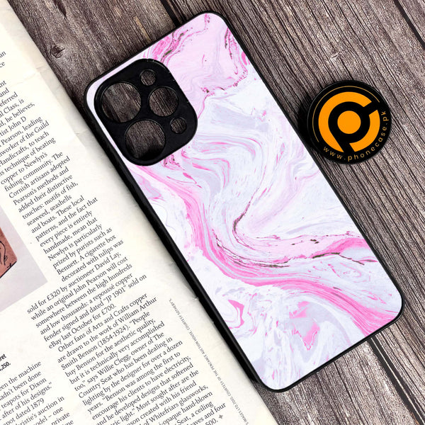 Xiaomi Redmi 12 - Pink Marble Series - Premium Printed Glass soft Bumper shock Proof Case